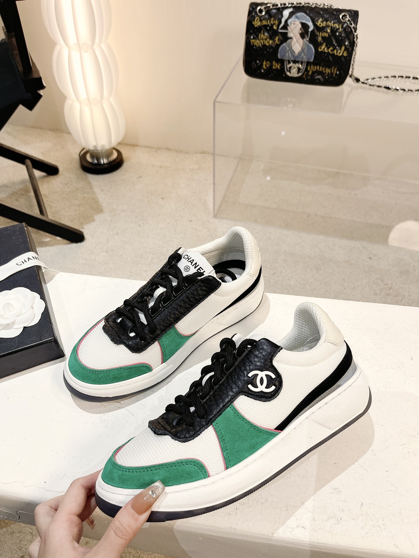 Women C*hanel Top Sneaker