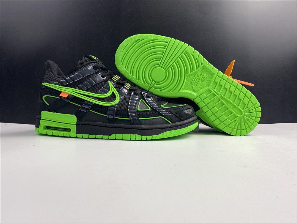 from OFF-WHITE x Nike Air Rubber Dunk โGreen Strikeโ CU6015-001