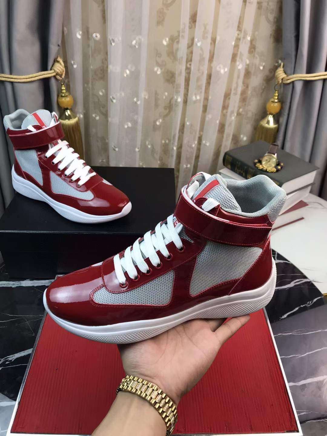 Men P*rada Top Sneakers