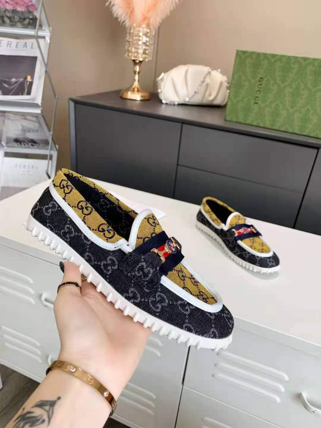 Men Women G*ucci Loafer Top Sneaker