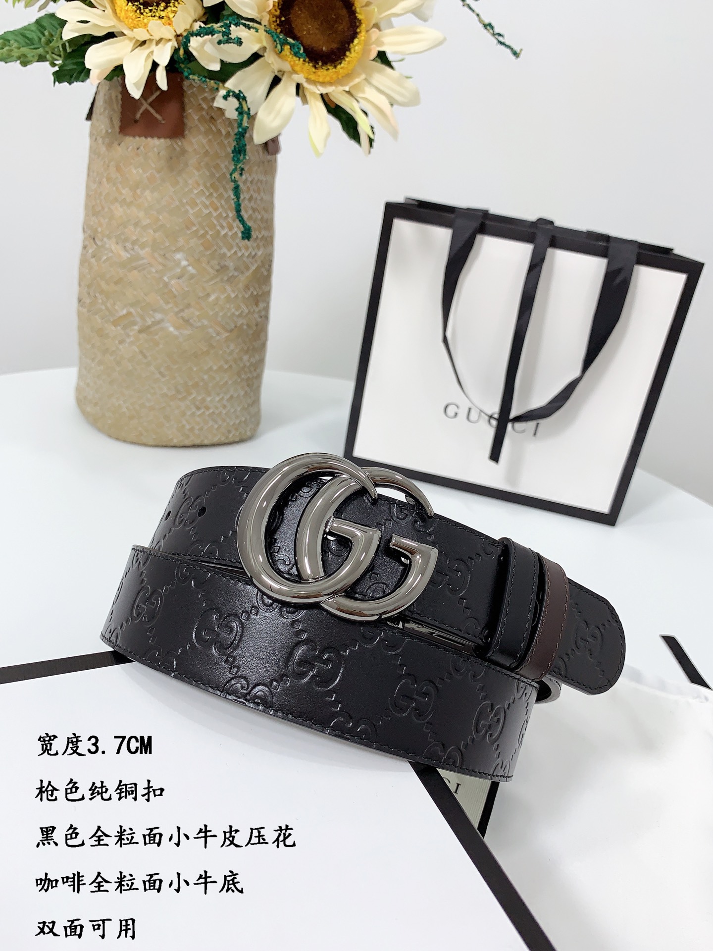 G*ucci Belts Top Quality 37MM