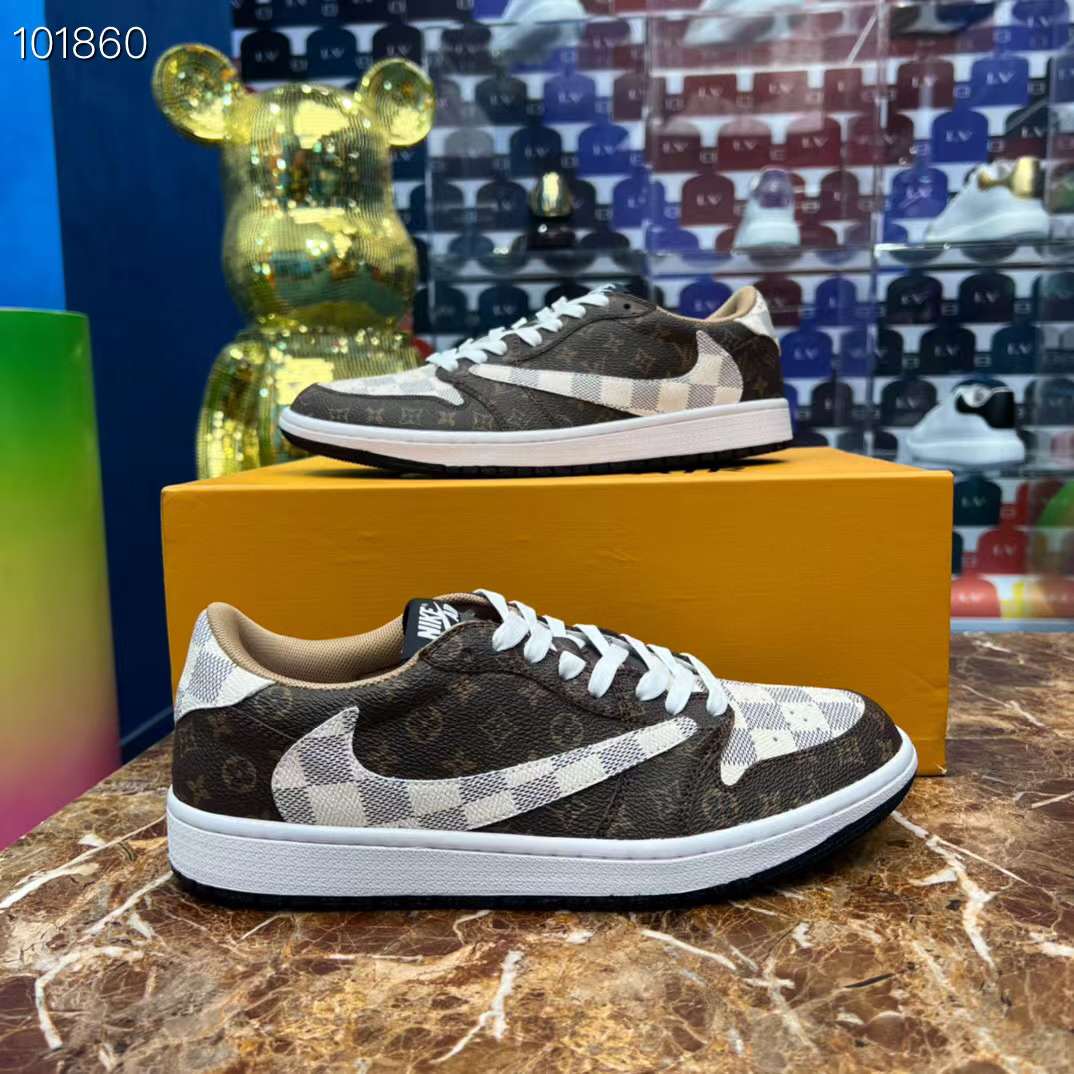 Men Women L*ouis V*uitton x NIKE Air Jordan 1 Sneakers Maikesneakers