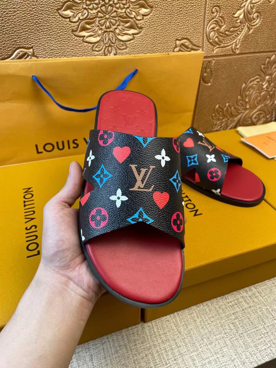 Men L*ouis V*uitton Top Slippers