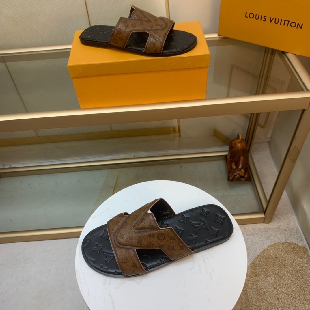 Men L*ouis V*uitton Top Slippers