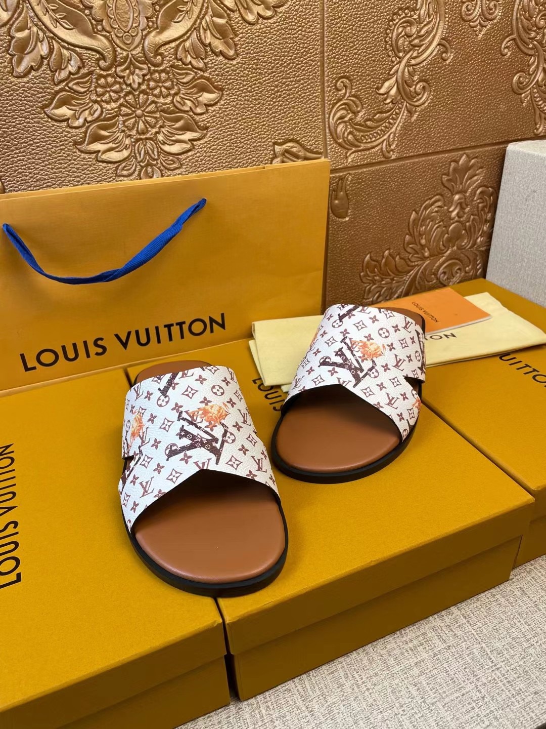 Men L*ouis V*uitton Top Slippers