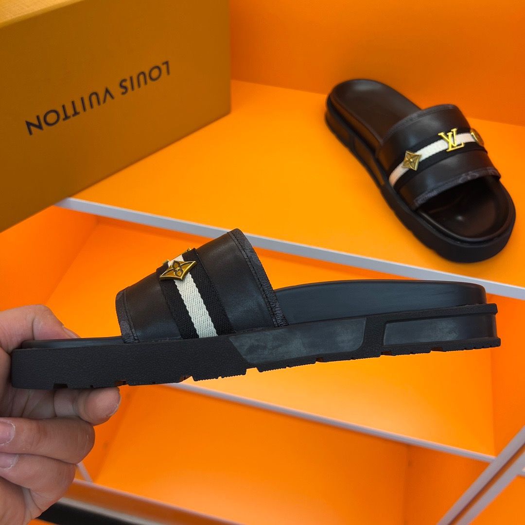 Men L*ouis V*uitton Top Slippers