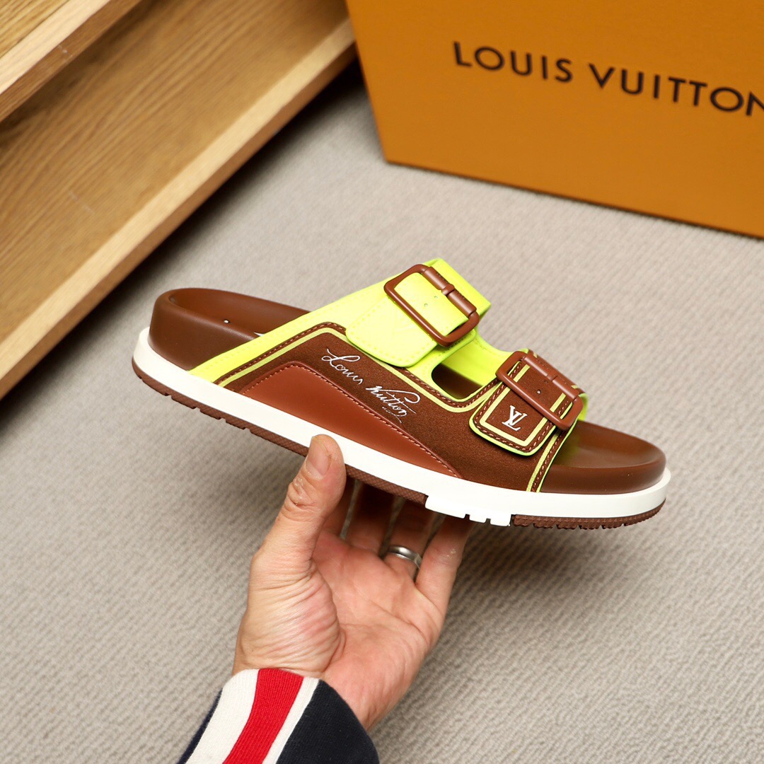 Men L*ouis V*uitton Top Slippers