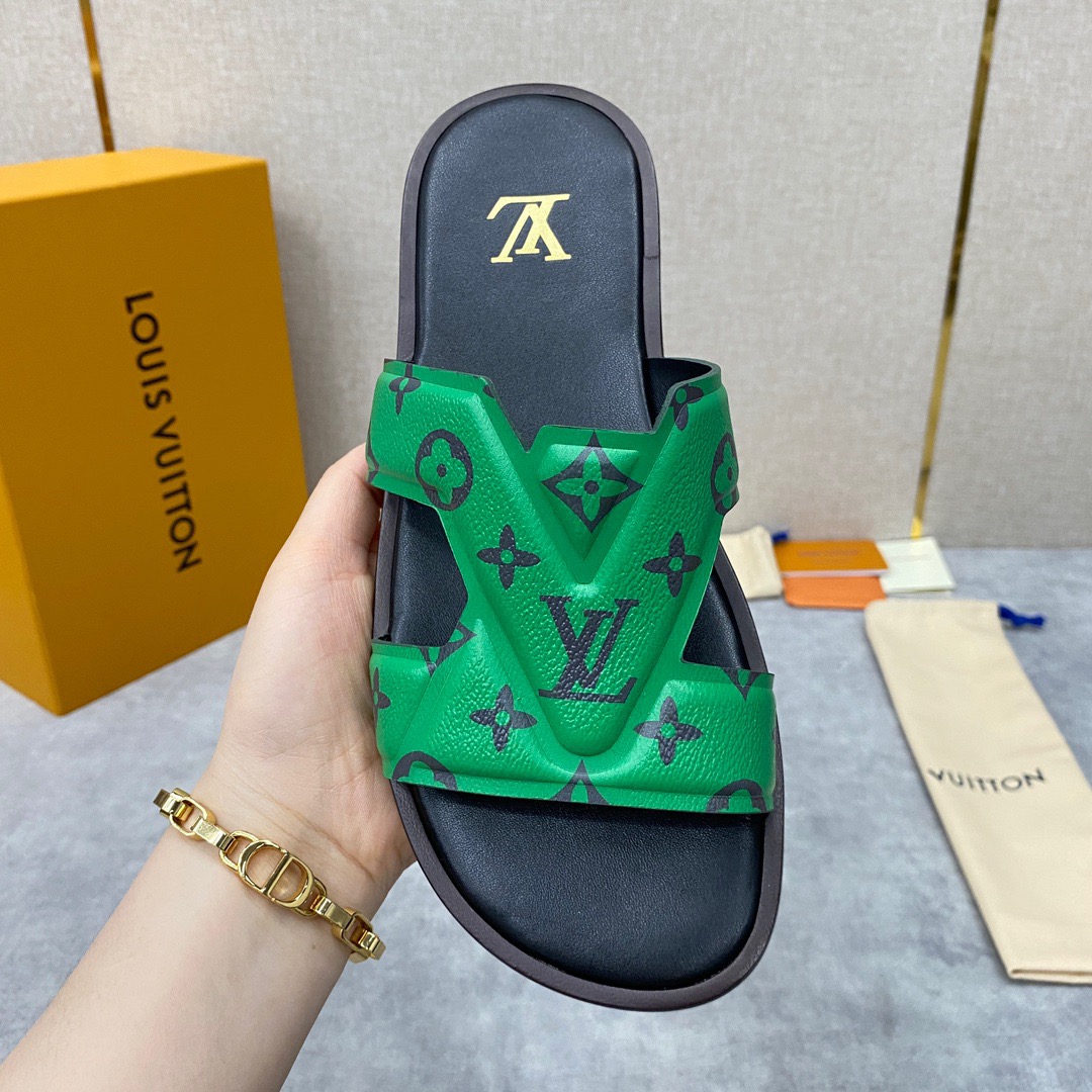Men L*ouis V*uitton Top Slippers