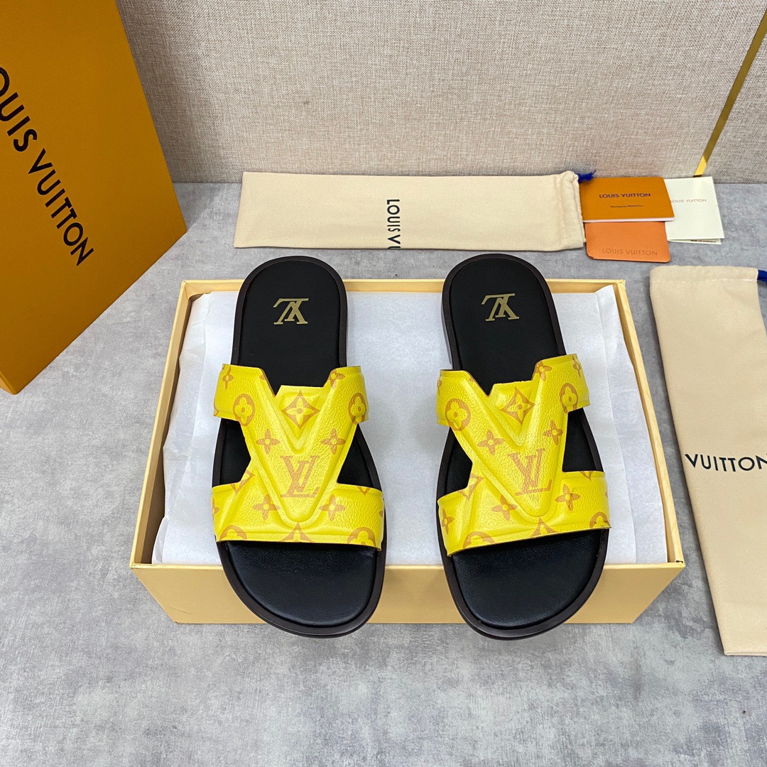 Men L*ouis V*uitton Top Slippers