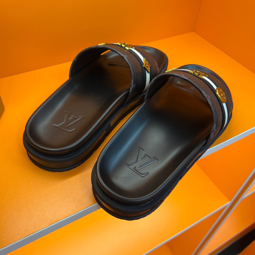 Men L*ouis V*uitton Top Slippers