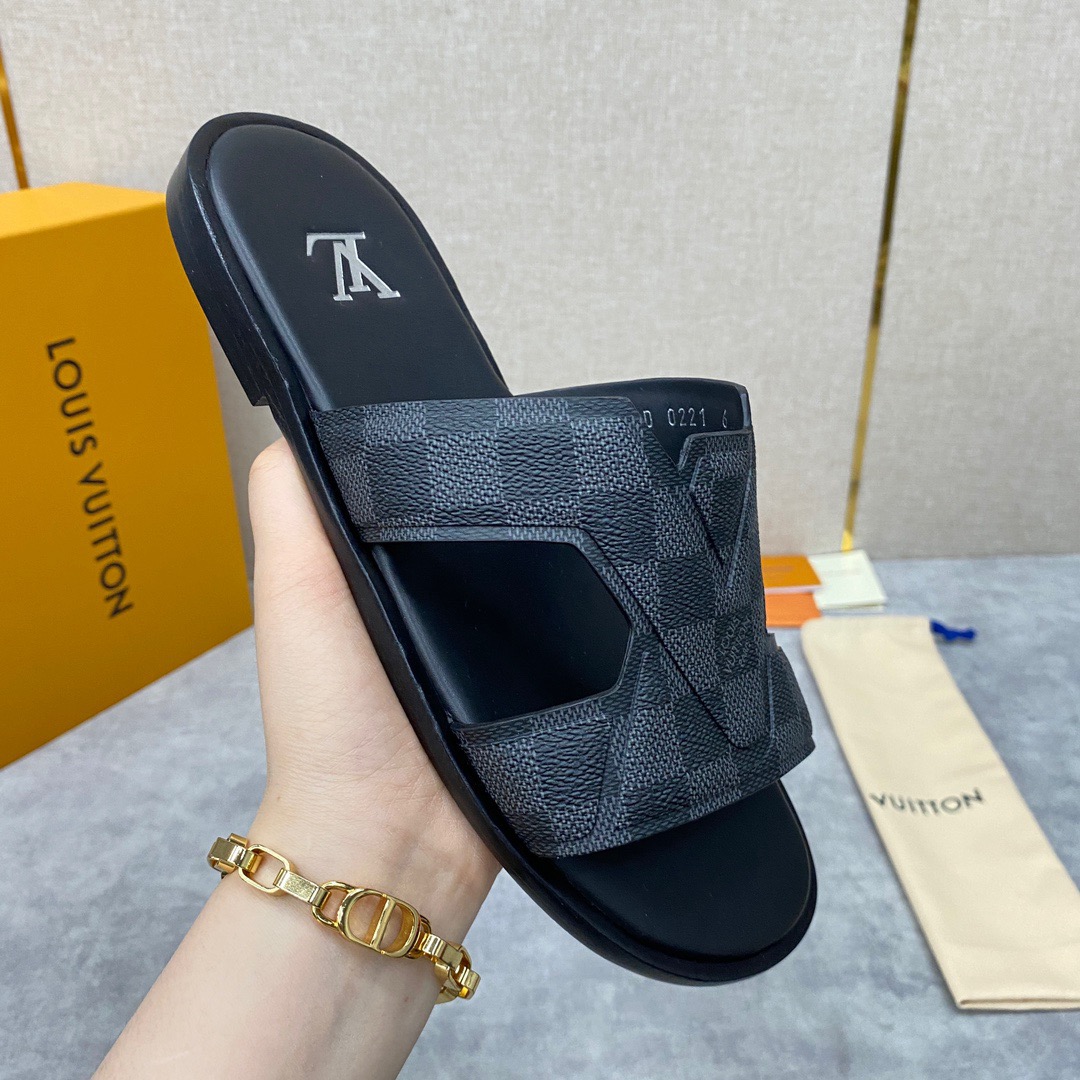 Men L*ouis V*uitton Top Slippers