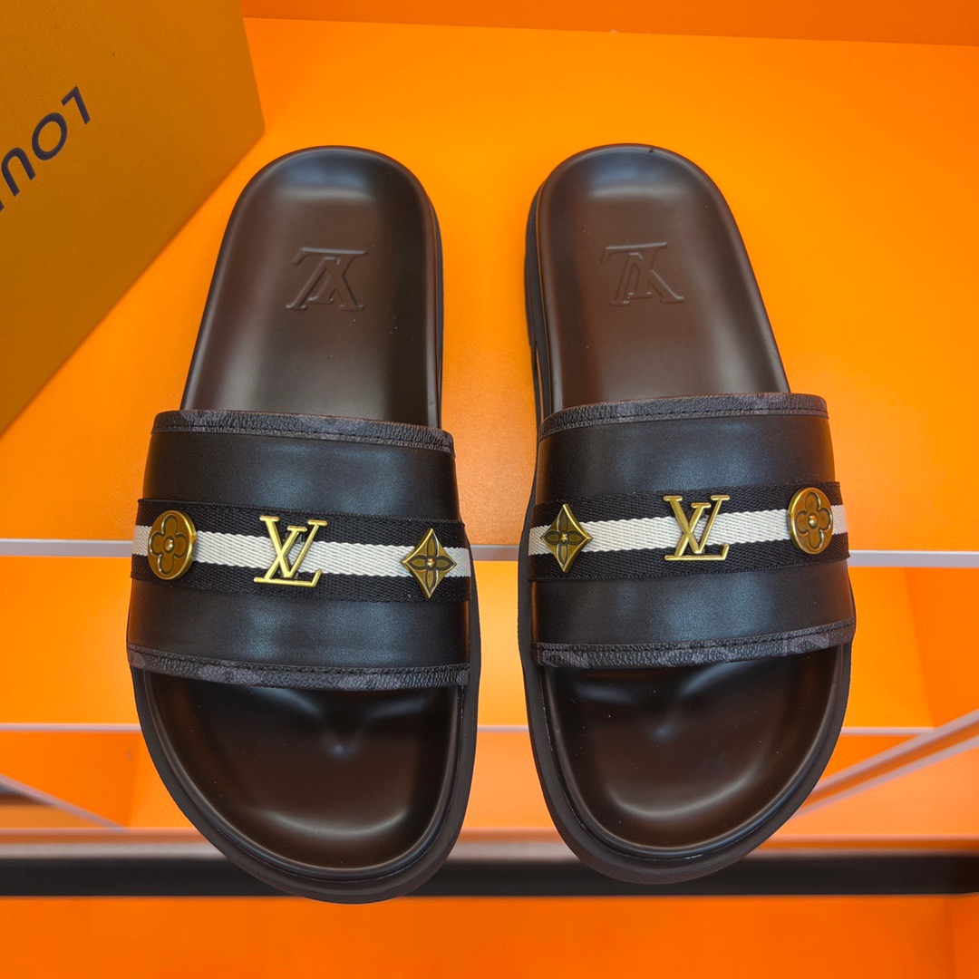 Men L*ouis V*uitton Top Slippers