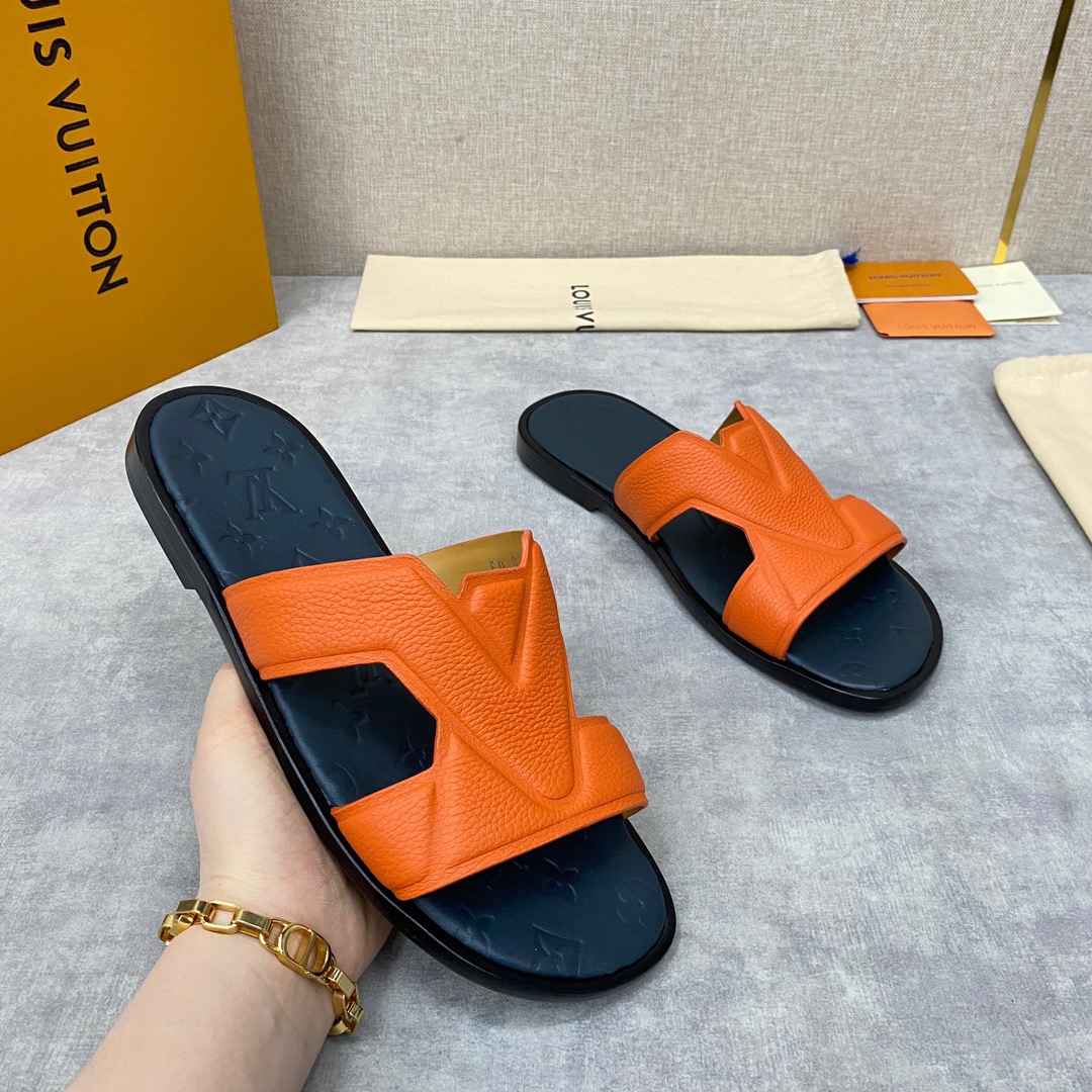 Men L*ouis V*uitton Top Slippers
