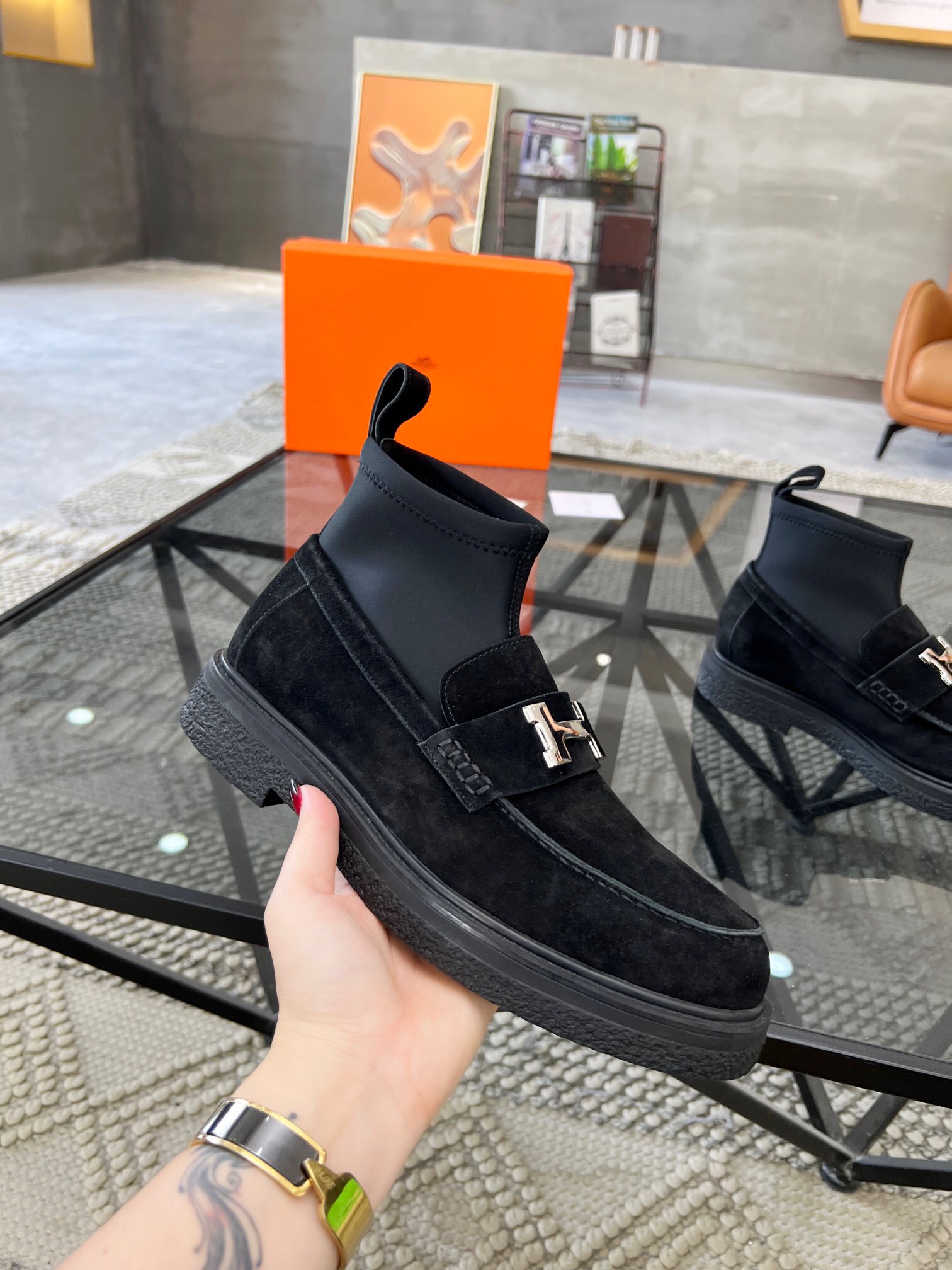 Men H*ermes Top Sneaker