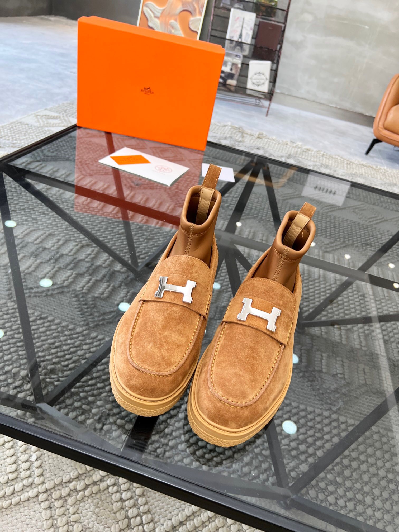 Men  H*ermes Top Sneaker