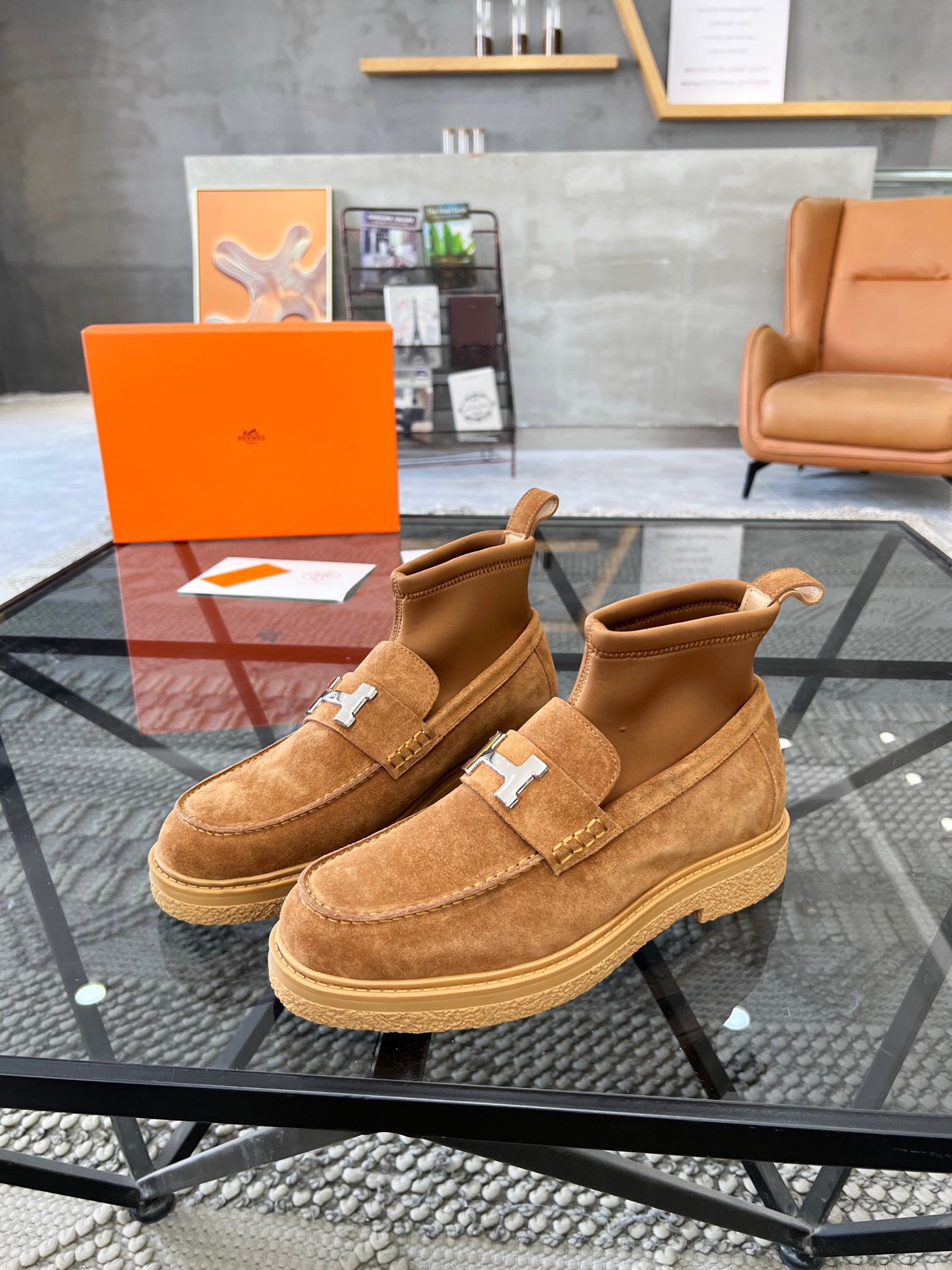 Men  H*ermes Top Sneaker