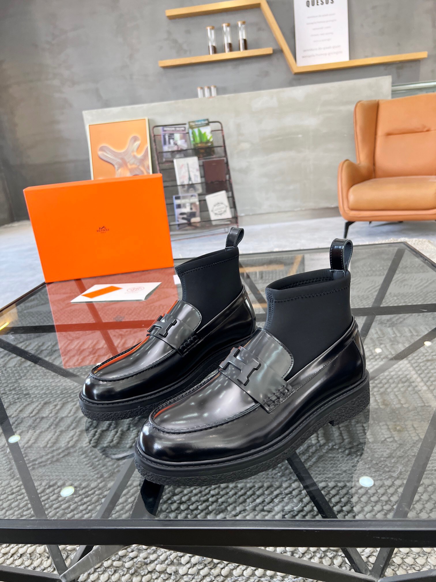 Men  H*ermes Top Sneaker