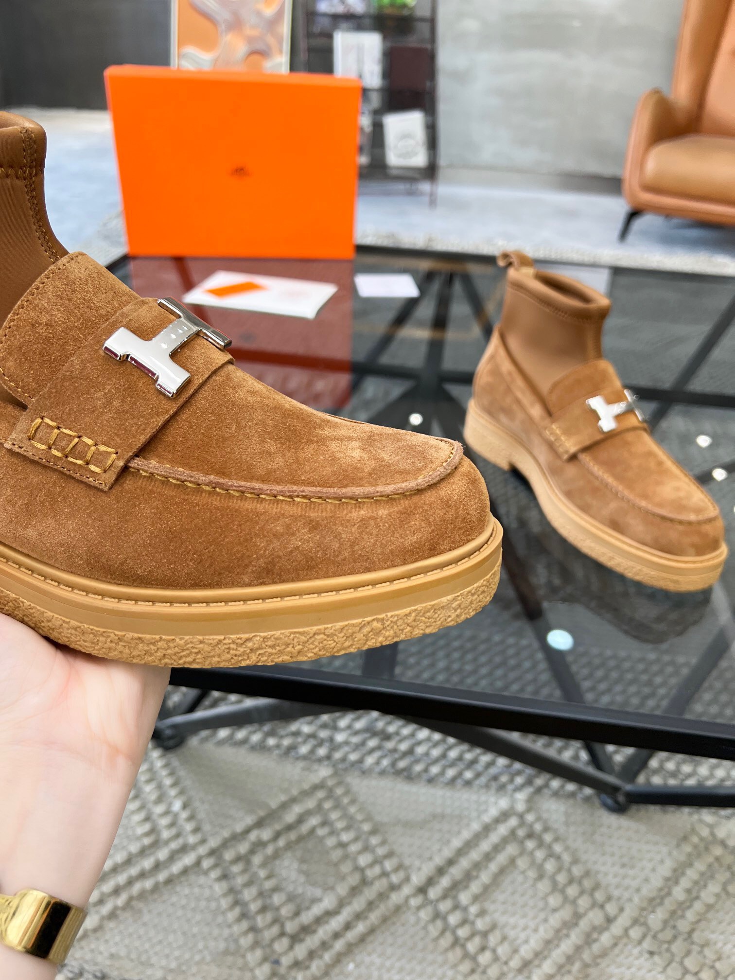 Men  H*ermes Top Sneaker