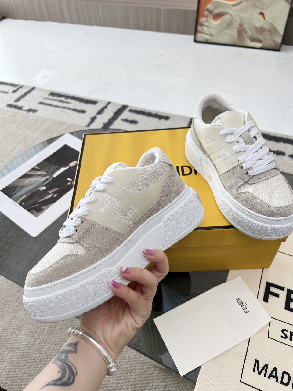 Men Women F*endi Top Sneakers size 35-46
